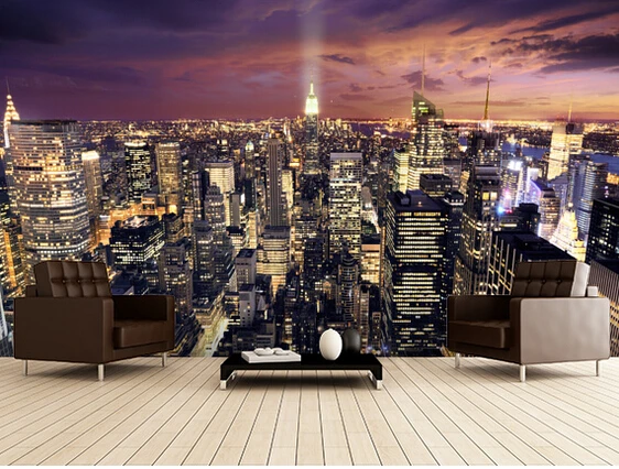 Custom photo wallpaper, New York skyscraper murals for apartments
