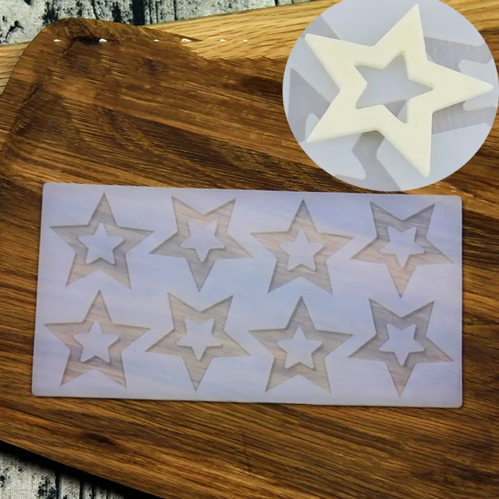 Модные DIY 3D Star Форма силиконовые формы украшения торта инструменты кекс торт Toppers