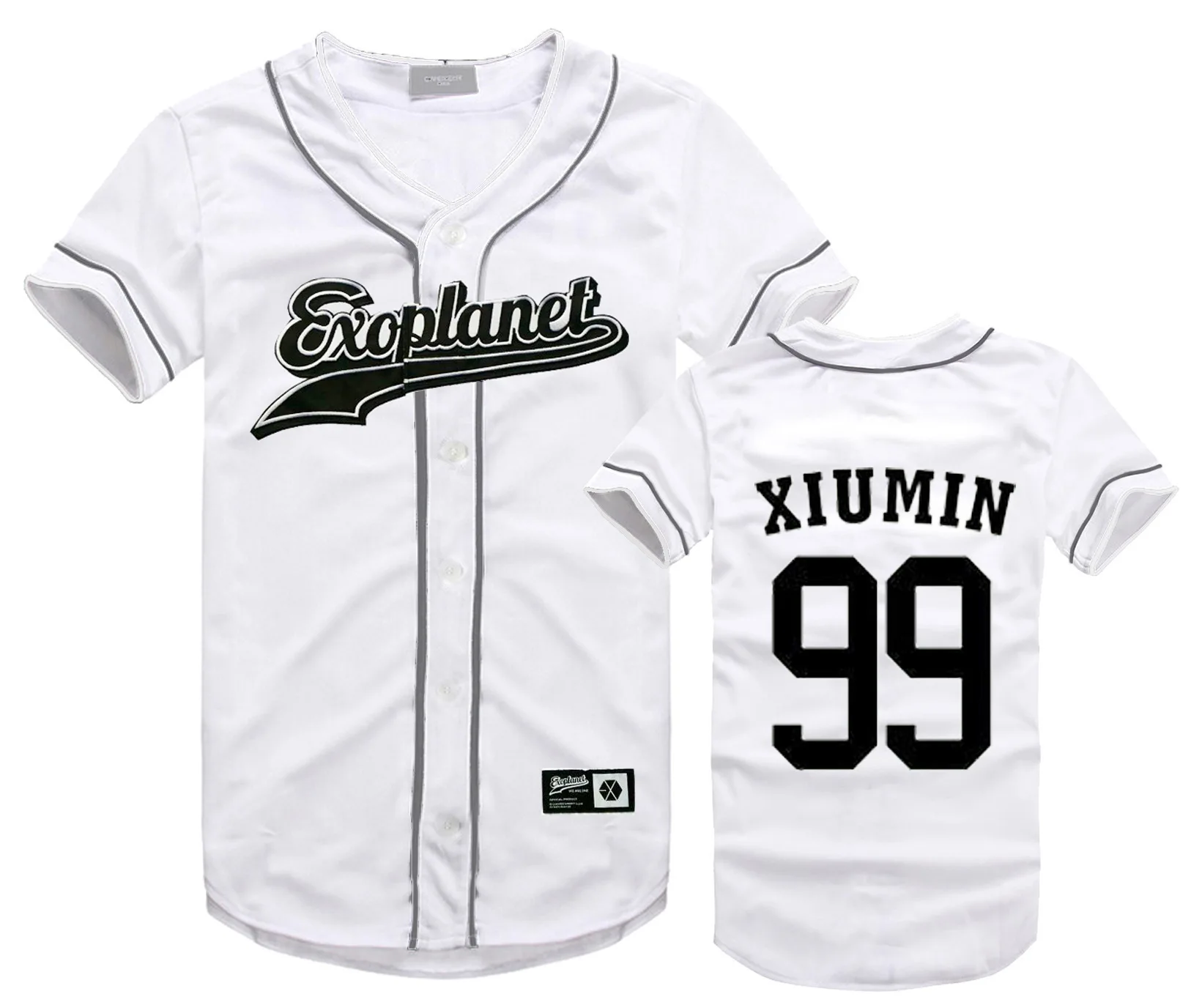 Exo футболка Женская бейсбольная футболка рубашка с коротким рукавом новая стильная одежда BAEKHYUN LAY SEHUN Tao DO SUHO футболка Femme