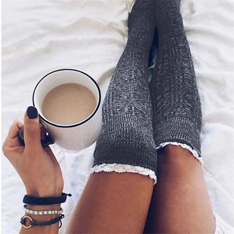 

hirigin Feminino Sexy Over Knee Sock New Fashion Rain Boot Cuff Socks Long Thigh High Socks Meninas