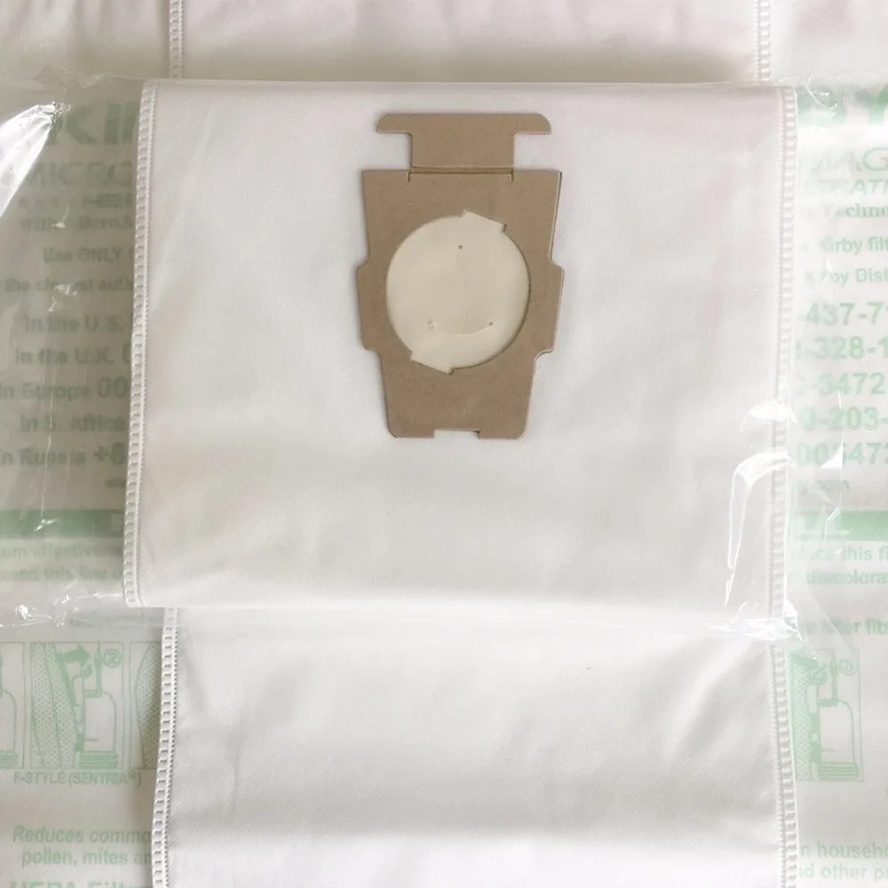 6Pcs / Lot Sentria UNIVERSAL ~ F Style MICRON MAGIC Hepa White Cloth NTNT Original Bags For KIRBY VACUUM BAGS