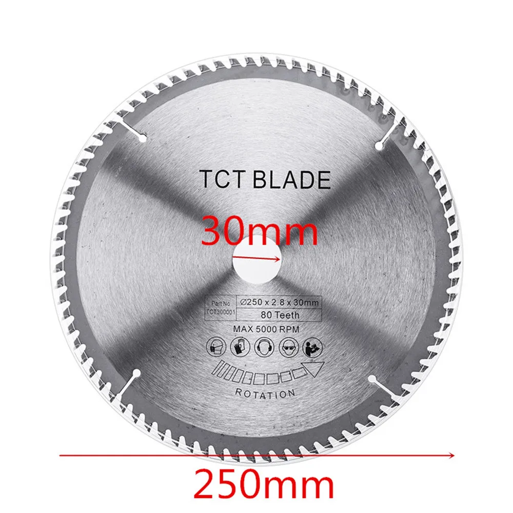 Лезвие пилы твердого сплава 2,8x250x30 т 80 TCT Multi-functional для вырезывания древесины алюминиевой стали пластичного