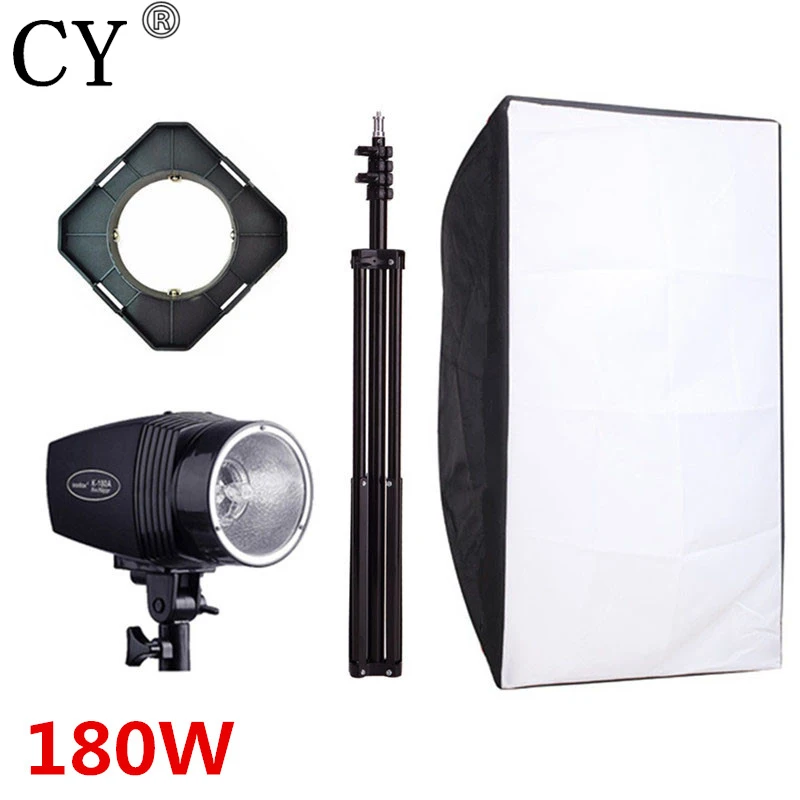

Godox K-180A Photo Studio Mini Strobe Monolight Lighting Kit 220v Flash Light+50*70cm Softbox+200cm Light Stand PSK180B2