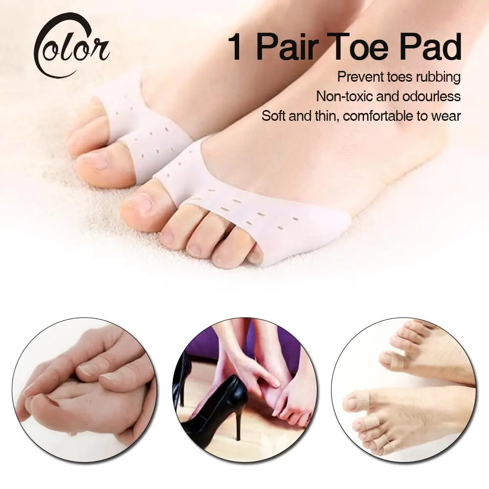 

Elastic Open-toed Toe Pads Sleeve Forefoot Cushions High Heels Silicone Gel Toe Protector Toe Cover Pads Foot Protection Tool