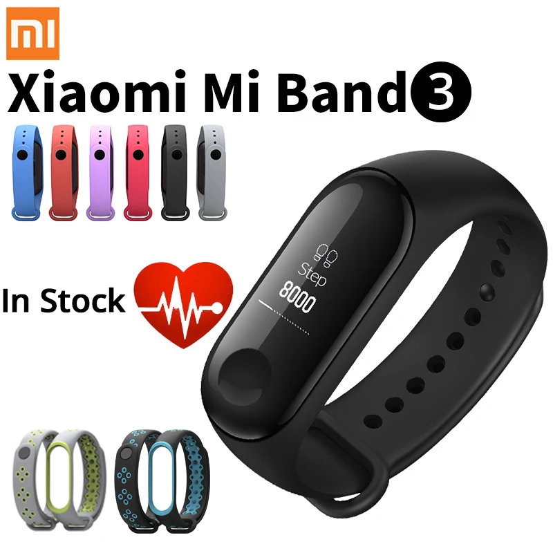 

New Original Xiaomi Mi Band 3 Smart Bracelet Touch Screen OLED Miband 3 Wristband Band3 Message Heart Rate Call Fitness Tracker
