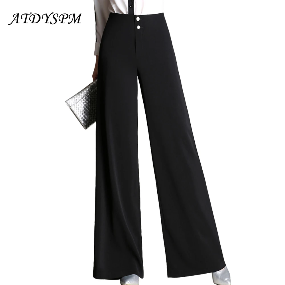 

New Fashion Women Casual Pants Elegant Wide Leg Pants For Women Wholesale Ladies Office Suit Pants Loose Long Trousers