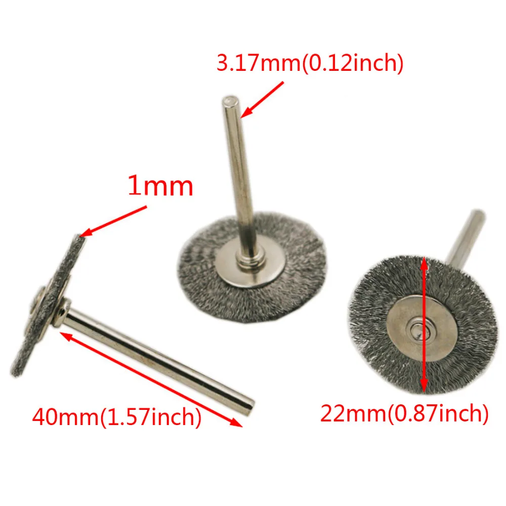 Dremel Аксессуары 22 мм 10 шт. стальная вращающаяся кисть, дремель щетки колеса провода для шлифовального станка роторный инструмент для мини-сверла полировки