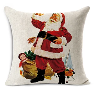 Новогодний Рождественский Чехол на подушку с Санта Клаусом, наволочка для подушки, декоративная наволочка для кровати, дивана, автомобиля, декоративные подушки со снеговиком - Цвет: 7