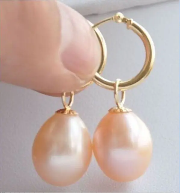 

earrings Gift word Love NEW GENUINE 11-14 MM AAA++ PINK SOUTH SEA PEARL EARRINGS SOLID GOLD MARKED earrings for women jewelry
