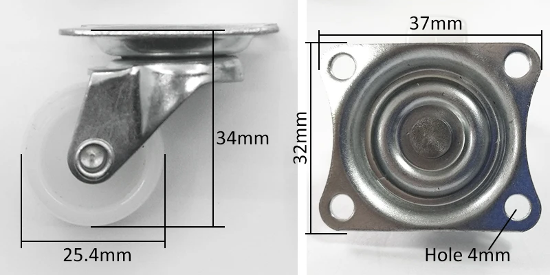 4 pçs 25mm mini roda 1 polegada pequeno rolo de náilon móveis estante gaveta castor flor rack mesa luz gabinete giratório rodízio-2