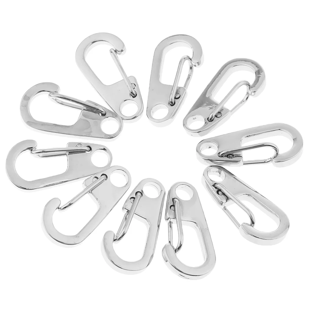 20 Pieces Mini Alloy Key Buckle Snap Spring Clip Hook Carabiner Keychain Keyring 26mm for Backpacking Camping Hiking Cycling