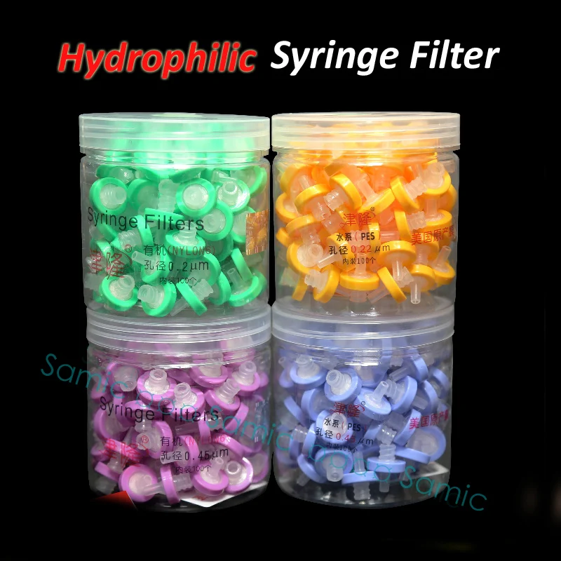 

100Pcs Medical Lab Disposable Hydrophilic Sterile Syringe Filter Membrane