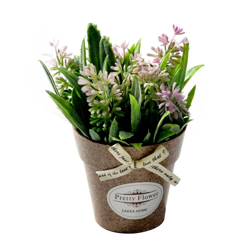 Fake flower hybrid grass with plastic vase bonsai Artificial flowers for wedding party living room Garden farmhouse decoration Fake flower hybrid grass with plastic vase bonsai Artificial flowers for wedding party living room Garden farmhouse decoration