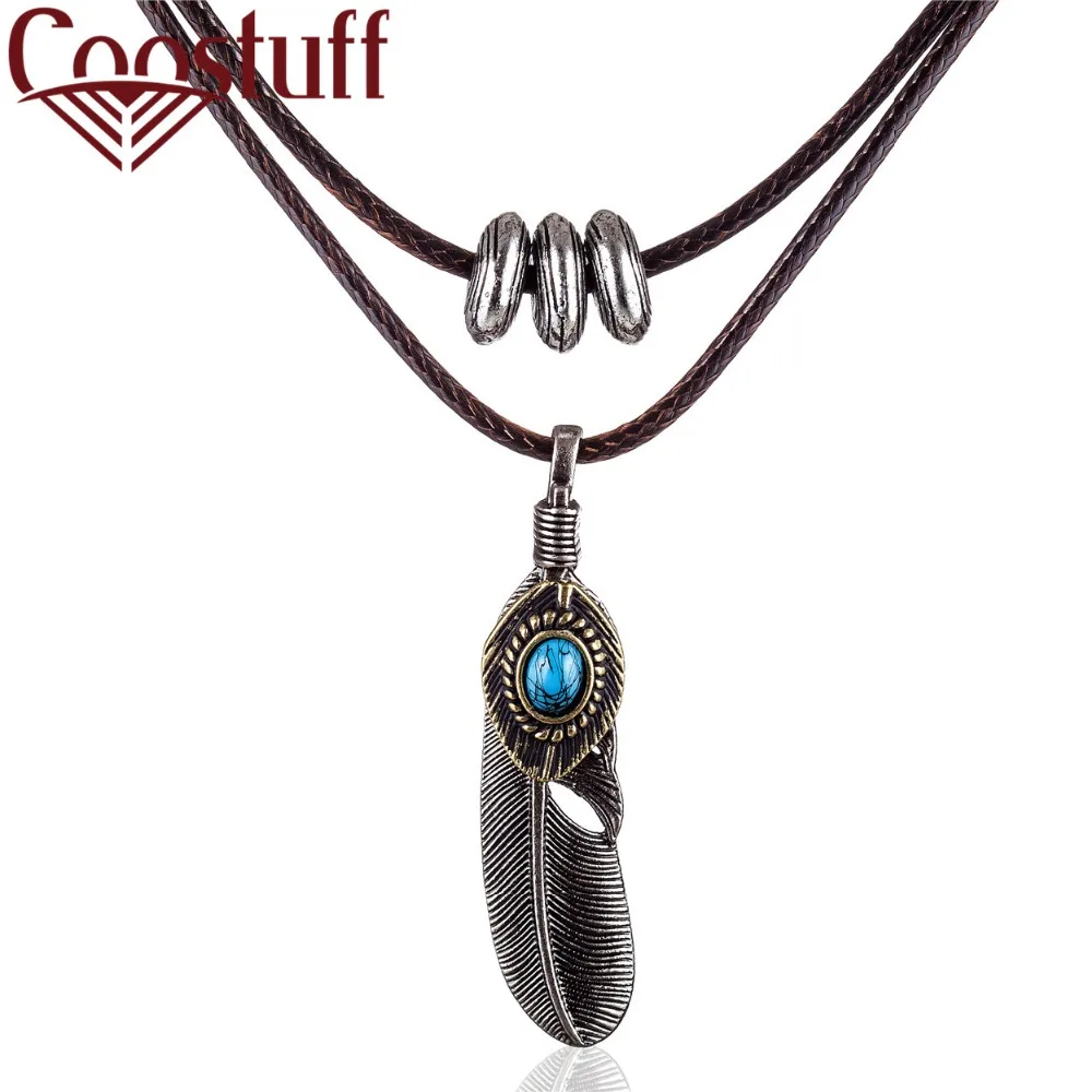 

Wholesale Feather Pendant Men Choker Pendant Women jewelry statement necklaces & pendants kolye Necklace collier femme