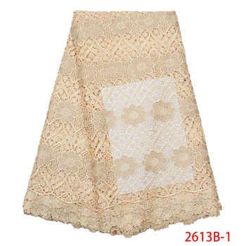 

Hot Sale Gold Embroidered Cord Lace 2019 High Quality Nigeria African Lace Guipure Lace Fabric for Wedding Party Dress APW2613B