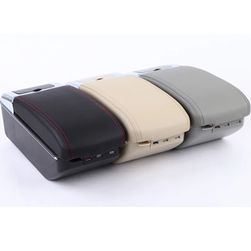 Billige Für Volkswagen Bora Golf 4 armlehne box zentralen Speicher inhalt Lagerung box tasse halter aschenbecher konsole arm PU Leder auto styling