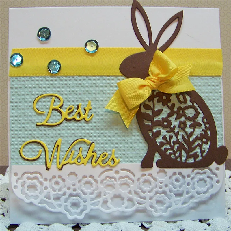 

Naifumodo Floral Bunny Metal Cutting Dies Easter Dies for Scrapbooking Rabbit Craft Dies Cards Making Album Embossing Stencils
