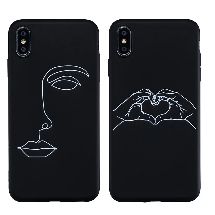Stick Figure Pattern Case For iPhone X XS Max 8 7 Plus Case Matte Soft TPU Cover For iPhone XS XR 6 6S Plus Silicone Phone Cases