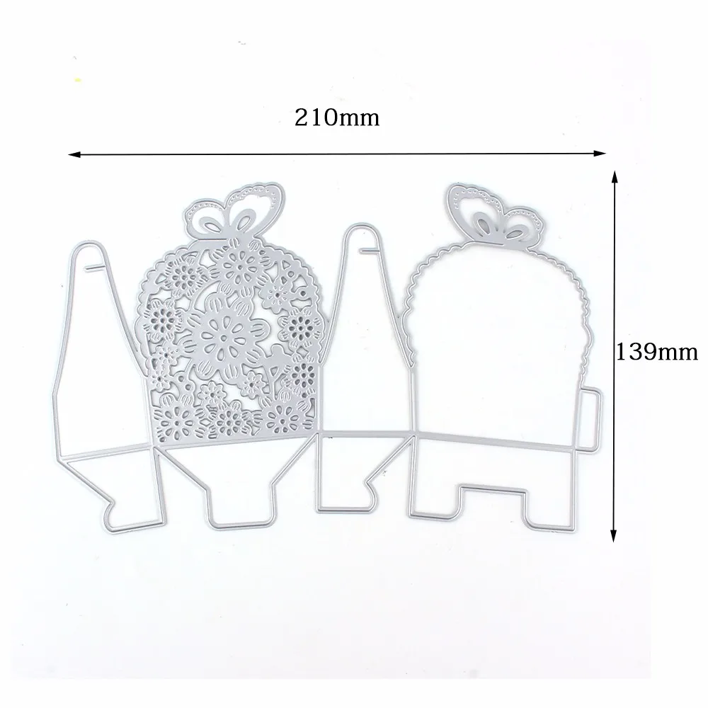 Подарочная коробка для конфет металлическая штанцевые Вырубные ножи трафарет для DIY Скрапбукинг скрапбукинг бумага альбом декоративные печати Крафтовая окраска - Цвет: Бургундия