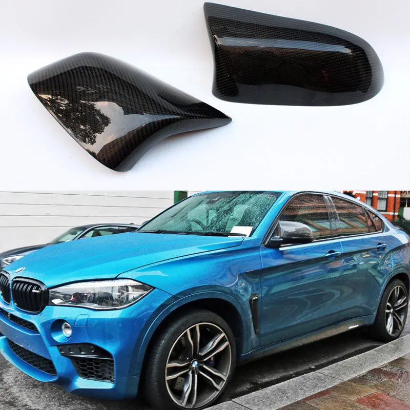 Fibra de Carbono Guarnição para Bmw F16 x6 m Estilo Substituir F16 Carro Espelho Cap Tampa x6 2014 2016 8 car mirror cover