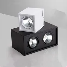 1 шт. супер яркость ac85-285V квадратный поверхностный монтаж светодиодный COB затемняемый светильник s 10 Вт 20 Вт Светодиодный точечный потолочный светильник