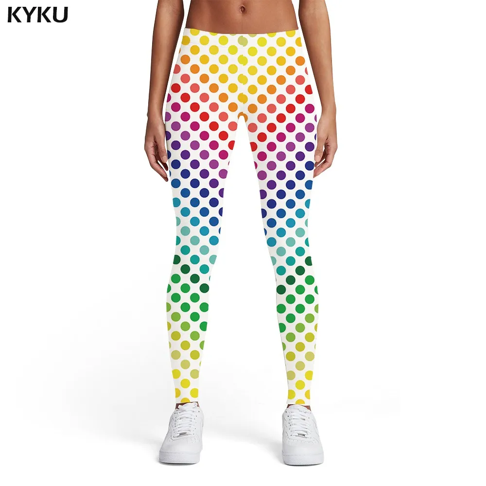 KYKU Psychedelic Leggings Women Colorful Sport Gothic Trousers Art Elastic Dizziness 3d Print Womens Leggings Pants Fitness brown leggings Leggings