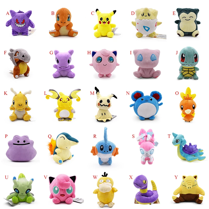 

25 Styles Pocket Go Plush Toy Pikachu Charmander Jigglypuff Snorlax Gengar Soft Stuffed Peluche Dolls For Kid Baby Birthday Gift