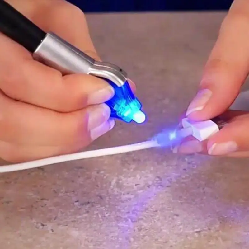 Быстросохнущий лазерный клей домашний питательный жидкий пластик сварка 5 секунд фиксация УФ-светильник инструмент для ремонта с клеем