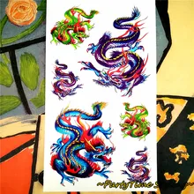 Angry Dragons Temporary Body Art Flash Tattoo Sticker 10*17cm Waterproof Henna Tatoo Summer Beach Style Adult Sex Products