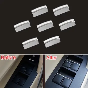 

7x Interior Door Window Control Switch Button Insert Cover Trim For ABS Toyota Corolla