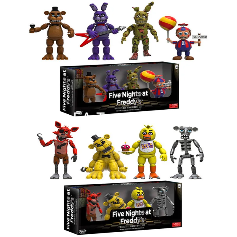 4 шт./лот Five Night At Freddy's FNAF Экшн фигурки игрушки Foxy Freddy ПВХ Фигурки для детей 5 см