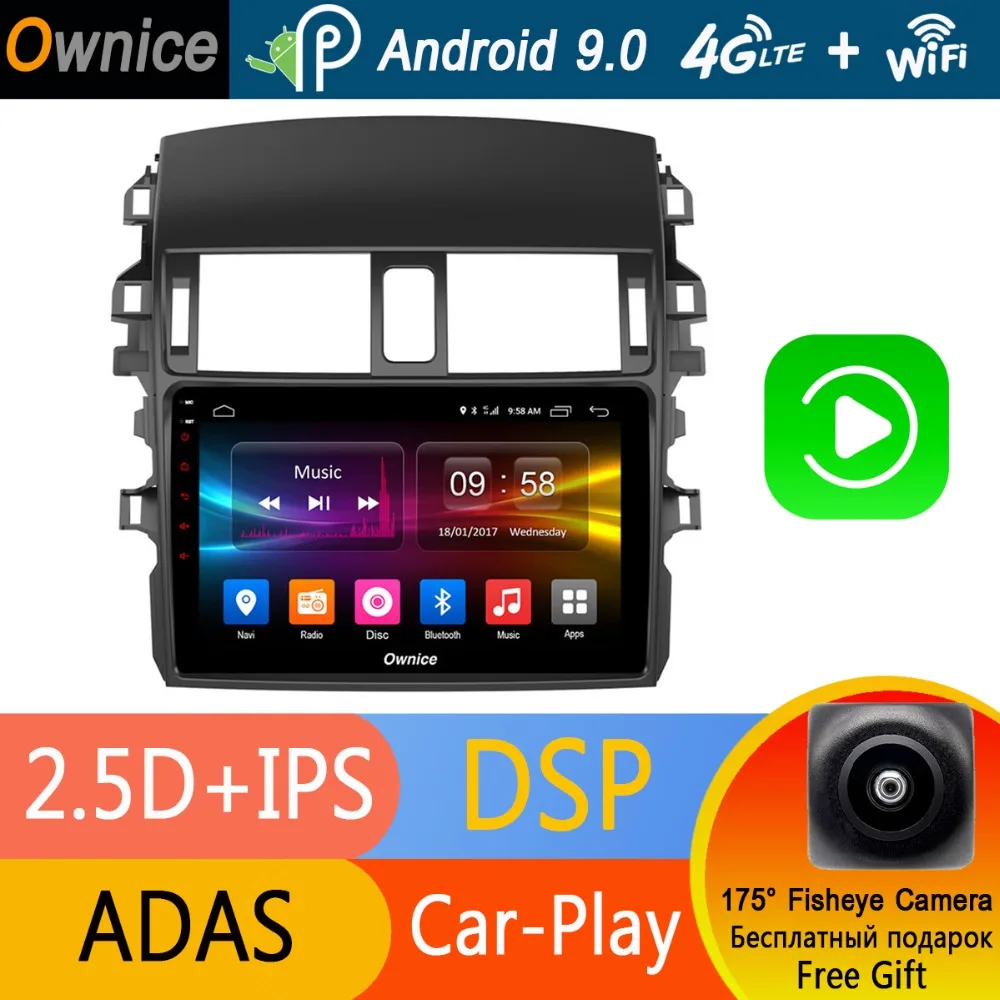 

9" IPS Octa Core Android 9.0 Car Radio DVD Player 4GB RAM+32GB ROM for Toyota Corolla 2009 2010 2011 2012 2013 DSP CarPlay ADAS