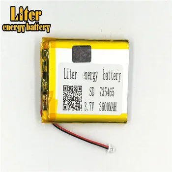 

plug 1.0-2P 3.7 V 735465 3600mah rechargeable lithium polymer battery e-books GPS PDA Recreational machines