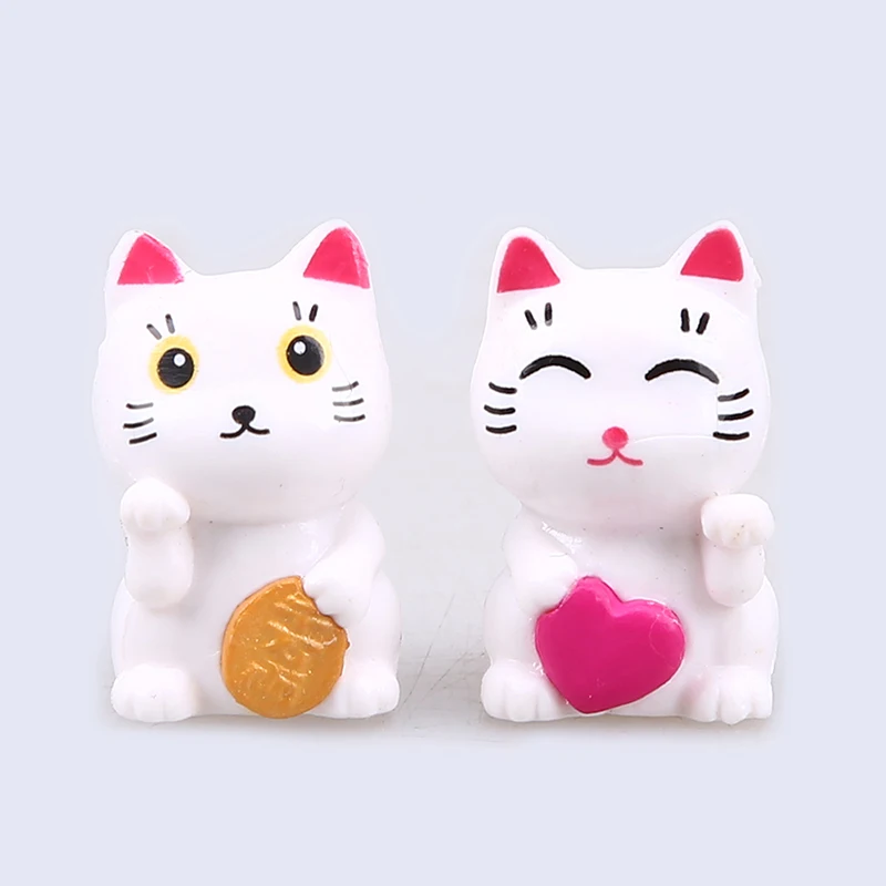 WHISM Fortune Cats Сказочный Сад, миниатюра детские игрушки Мини Волшебный счастливый кот микро Фигурки ПВХ влюбленные куклы Манеки Неко украшения