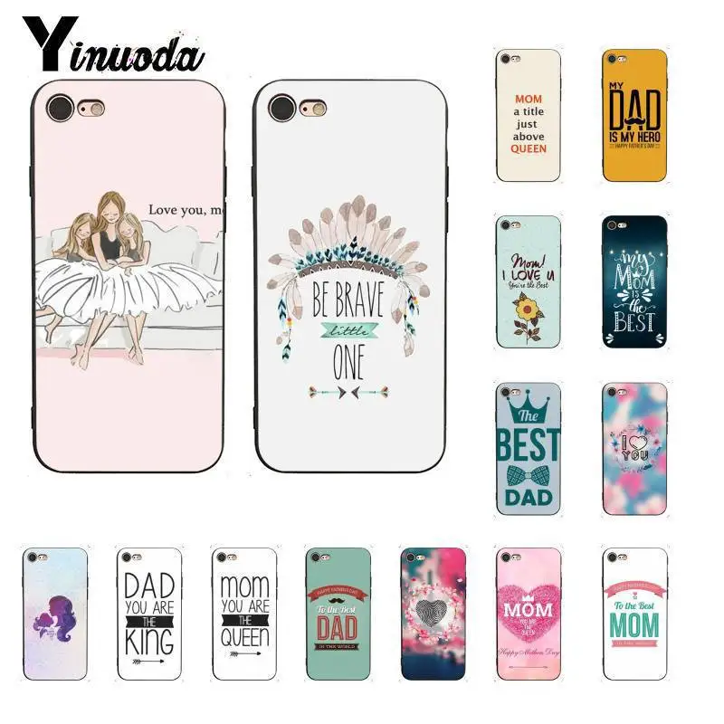 

Yinuoda I Love My Mom And My Dad Printed Novelty Fundas Phone Case Cover for iPhone X XS MAX 6 6S 7 7plus 8 8Plus 5 5S XR