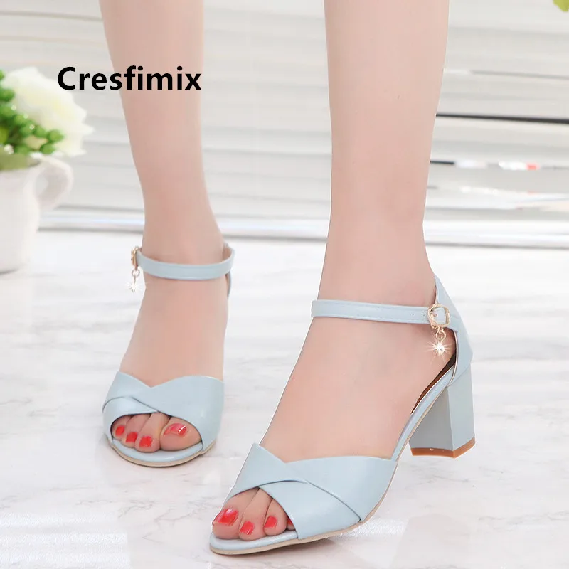Cresfimix bombas de mujeres/женские модные милые белые туфли из искусственной кожи на высоком