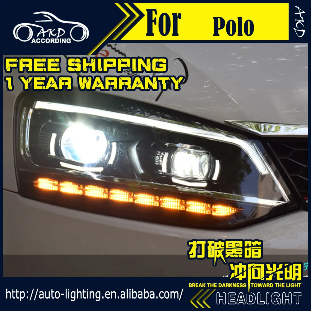 AKD Brand Headlights for Polo Headlight 2011 2018 Vento LED Headlight