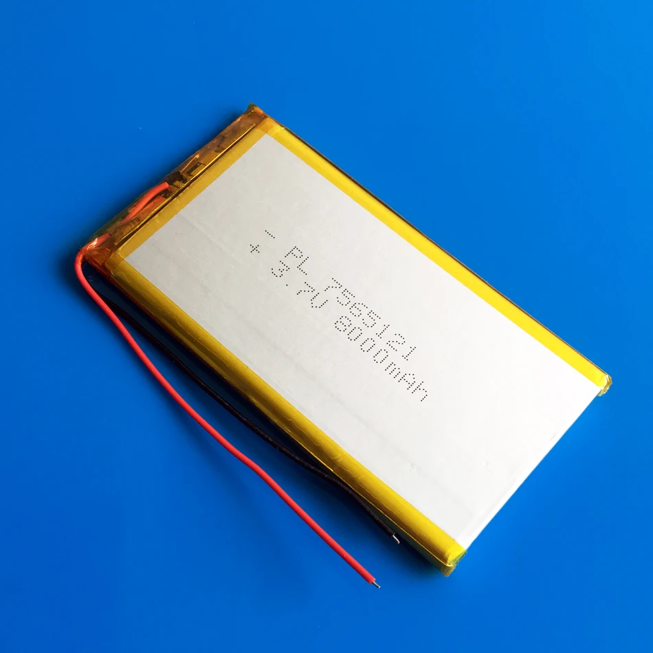 3,7 V 8000mAh высокоемкая перезаряжаемая батарея 7565121 lipo полимерная литий-ионная батарея для внешнего аккумулятора планшета ПК ноутбука