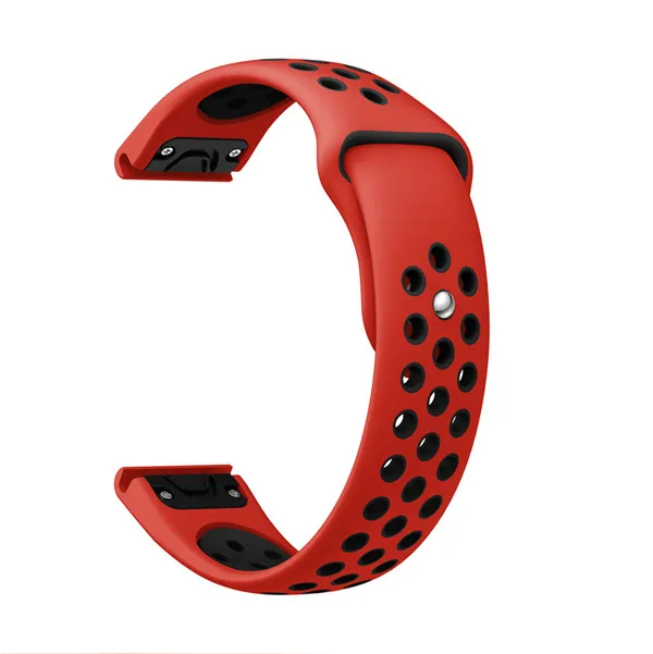 New Watch band with Quick Release Watch Strap for Garmin Fenix 5 forerunner 935 GPS Watchband Fashion Sports Silicone Wrist Band - Цвет: Red black