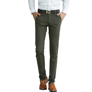 

Business Mens Trousers Cotton 98% Spandex 2% Fashion Casual Pants men Sizes 28-38 Pure Color Men Pant