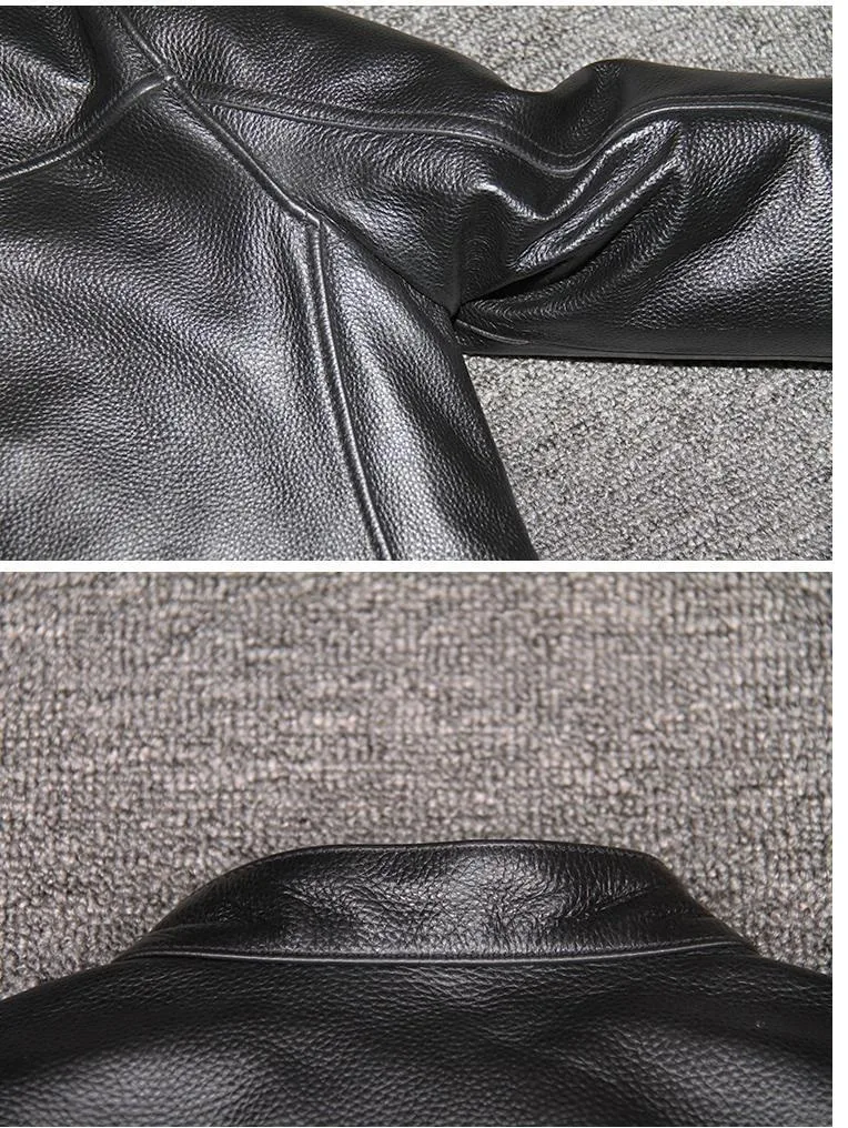 sheepskin jacket Free shipping.2018 new winter warm DHL Brand clothing men cow leather Jackets,men's genuine Leather biker jacket.motorcycle cowhide jacket mens