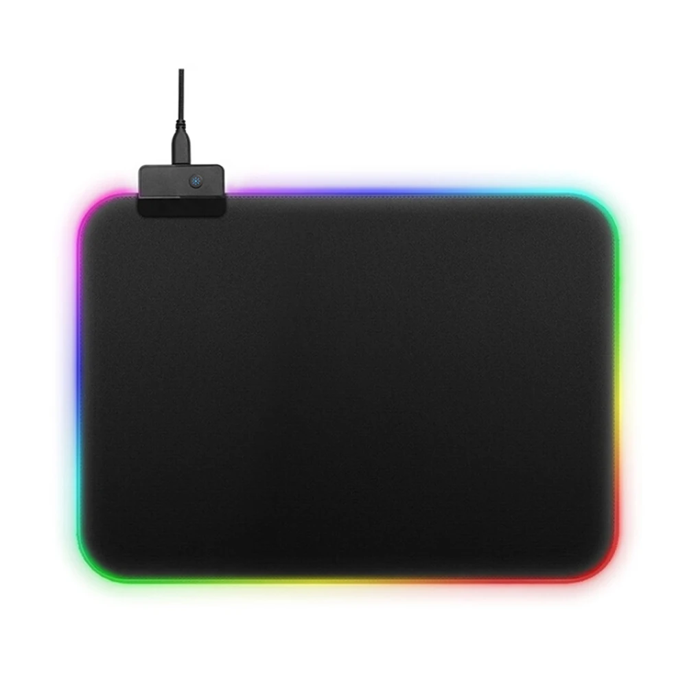 Игровой коврик для мыши RGB негабаритный светящийся светодиодный расширенный с подсветкой для ПК компьютера ноутбука - Цвет: Черный