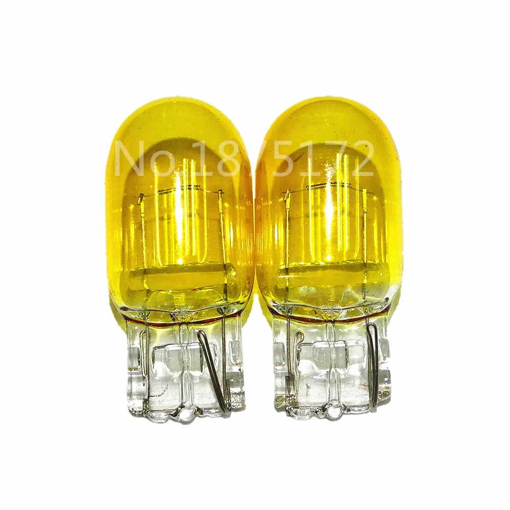 

2Pcs 7440 W21W 582 T20 1881 12V 21W Xenon HID 3000K Yellow Wedges Car Bulb External Lights Halogen Lamp Lights Automotive