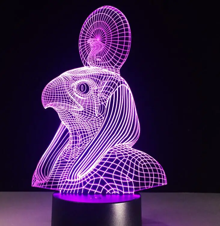 Mmzki 1 Stück 7 Farben Ändern Ägypten Anubis 3D Illusion Farben Ändern Schreibtisch   Licht Mit Schwarz Touchbasis Decor Nachtlicht