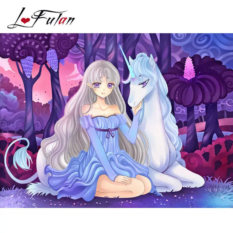 

Le Fulan Cartoon Girl and Unicorn 5D DIY Diamond Painting Embroidery Set Daimond Mosaic Stitch Sale Rhinestone Pictures Decor