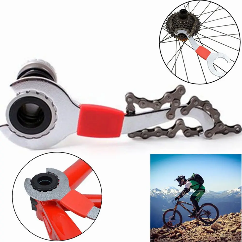 

1PC Bicycle Chain Whip Sprocket Cassette Locking Bottom Bracket Freewheel Wrench MTB 3 in 1 Cycling Repairing Tool