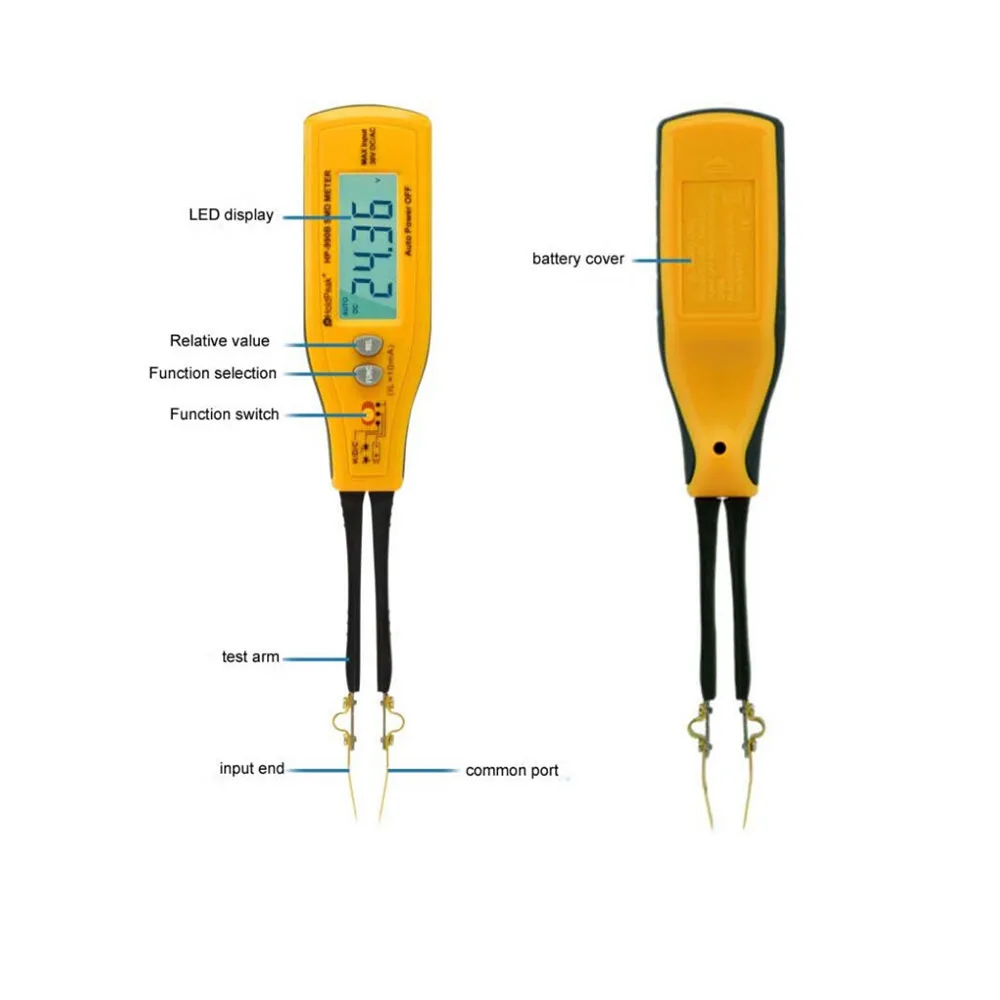 Holdpeak HP-990B Авто Диапазон SMD метр резистор конденсатор диод/непрерывности/тестер аккумулятора 4000 отсчетов с Режим относительных