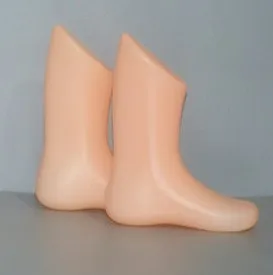 2ks žluté děti nohy plastové kůže noha figuríny dětské ponožky displej manekýn boty boty punčochy manekýn