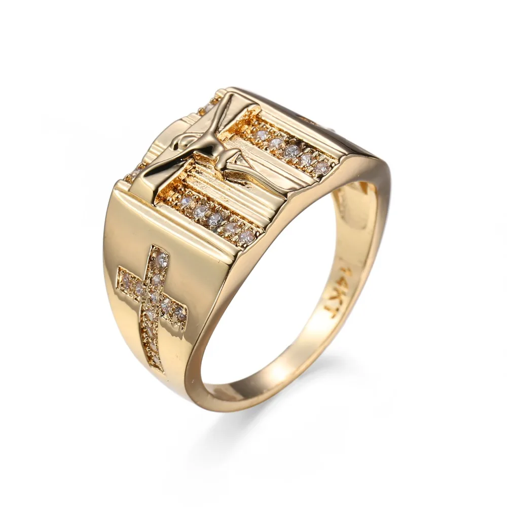 Gold Cross Crucifix Jesus Ring Gold Cross Crucifix Jesus Ring