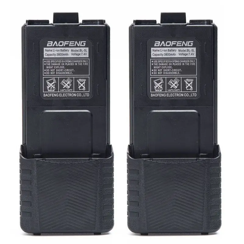 

2PCS BAOFENG BL-5 UV-5R 7.4V 3800mAh Li-ion High Capac Battery For Baofeng Walkie Talkie UV5R Series 2 Way Radio Accessory uv5r